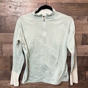 Mint Green The North Face Zip Neck Sweat Shirt
